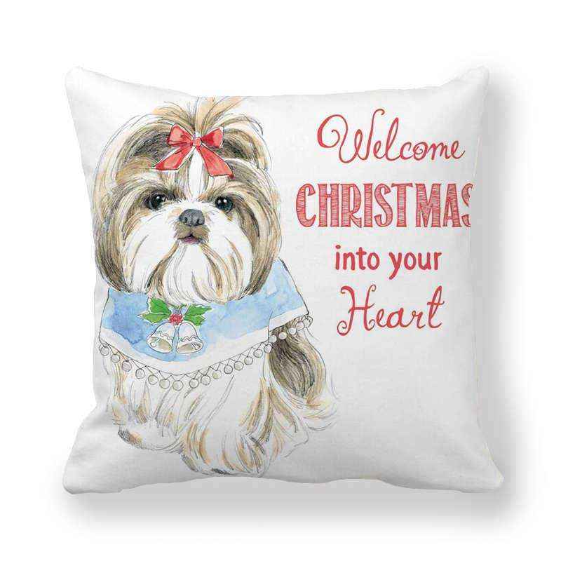 Fodera Cuscino Natale Cani - Decorazione Casa 45x45cm by Dog Moda