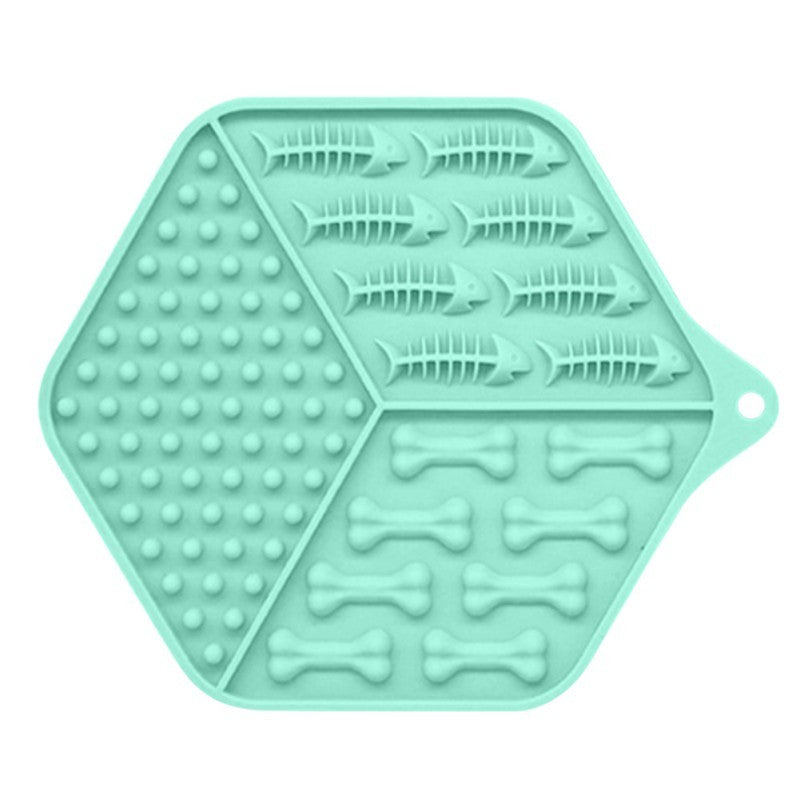 Anti-gulping silicone dog and cat bowl mat