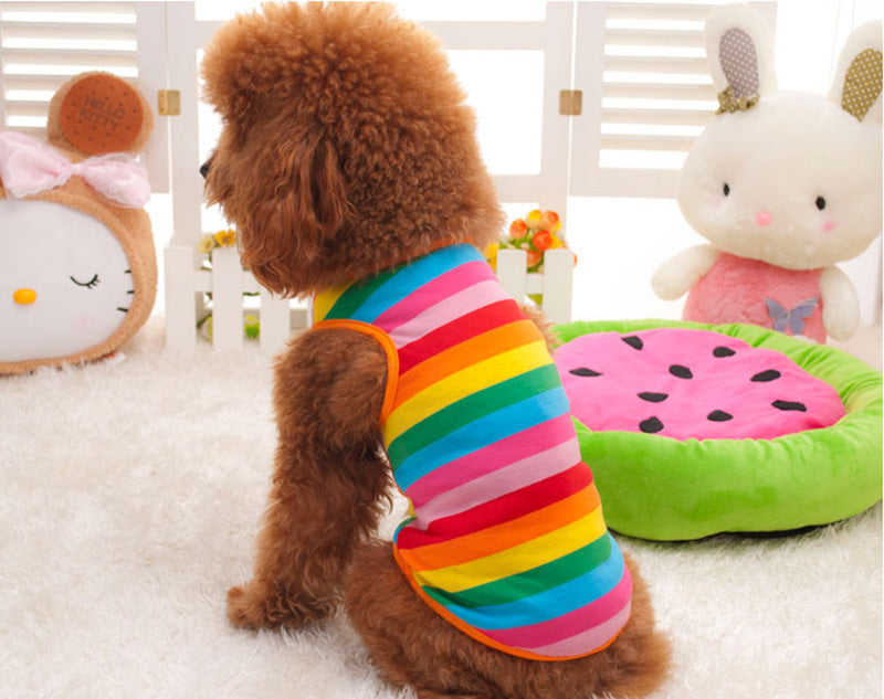 "Rainbow Sunshine" Dog Shirt - Color and Comfort for Summer Days