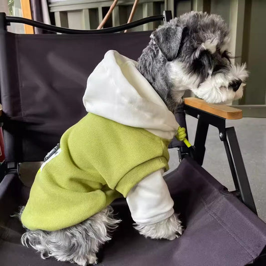 Felpa Cane Memory Cappuccio Fodera Pile Verde Instagram by Dog Moda