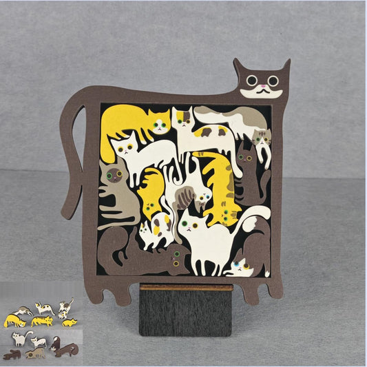 Puzzle Gatto in Legno - Regalo Amanti Gatti by Dog Moda