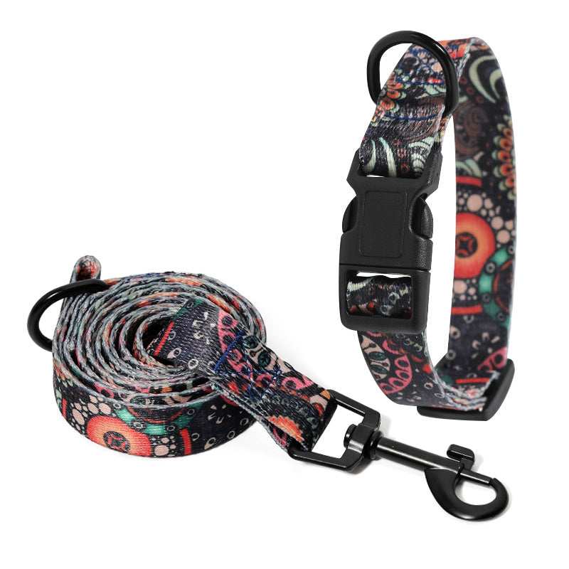 Hundehalsband- und Leinenset - Modell "Bohemian"