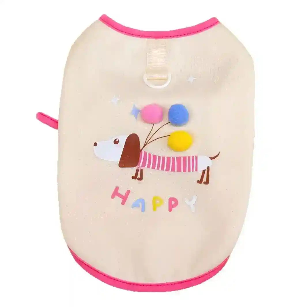 Abrigo para perros salchicha con globos de forro polar y pompón