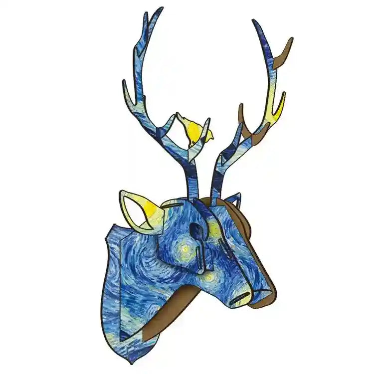 Decorazione Parete Alce Legno 3D - Testa Cervo 61cm by Dog Moda