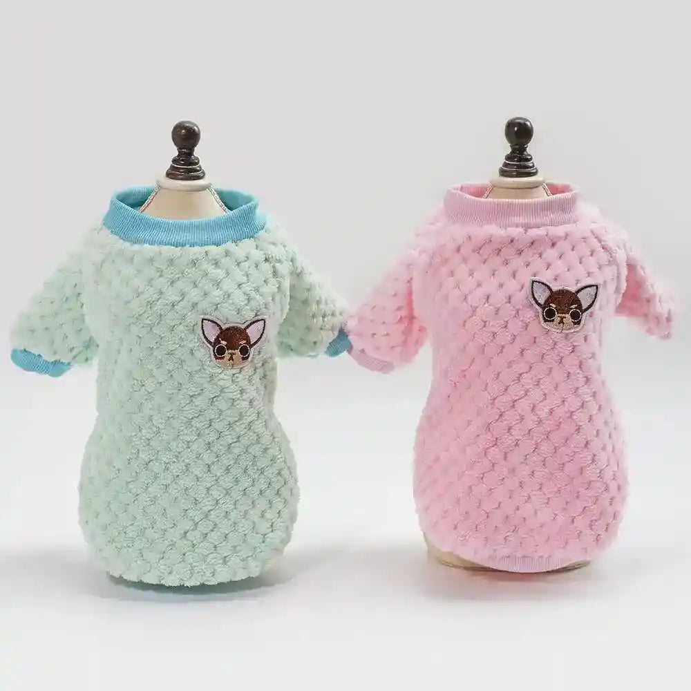 Maglia Chihuahua Invernale - Pelliccia Morbida Blu e Rosa by null