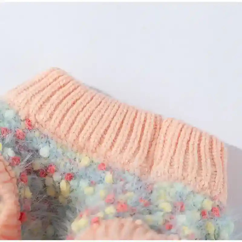 犬用コーラルセーター - ふわふわの3Dクマさんデザイン