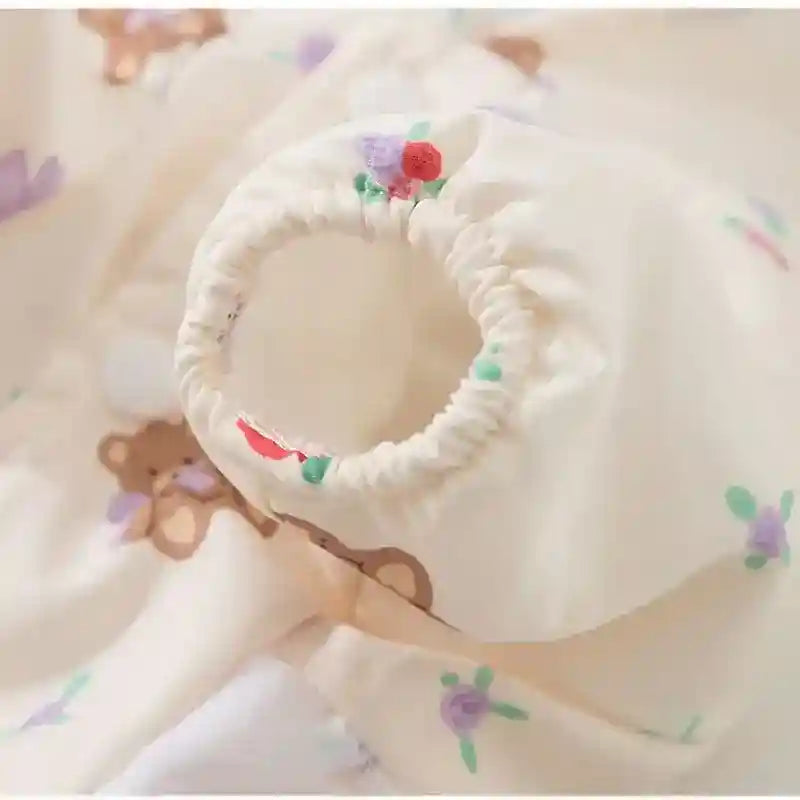 Vestido Osito con Capucha y Orejas para Perros - Floral