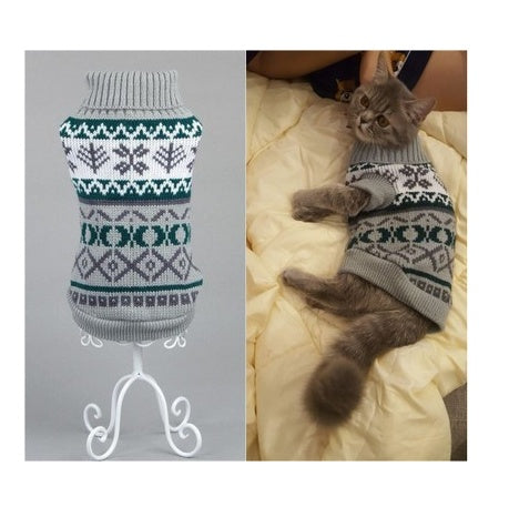 Maglione Caldo per Gatti Intrecciato – Smanicato in Acrilico