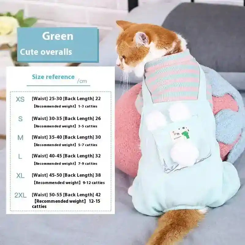 Tutina Salopette Gatti a Righe con Tasca - 6 Taglie by Dog Moda