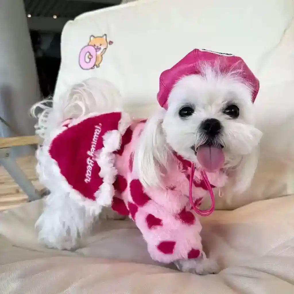 Puppy Dog Pet Warm Clothes Teddy Bichon Pomeranian Small Dog Love Plush Warm Coat by Dog Moda