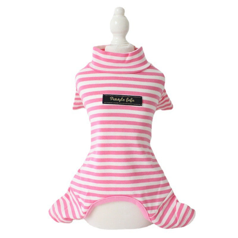 Striped Four Paws Dog Pajama Suit – Soft Cotton