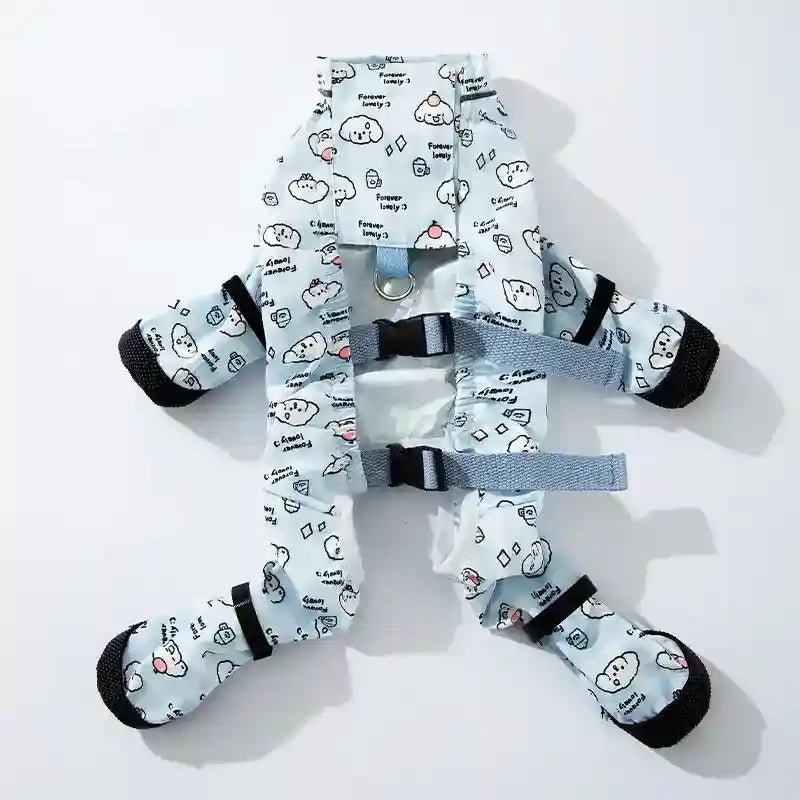Impermeable para Perro 4 Patas con Botines Impermeables