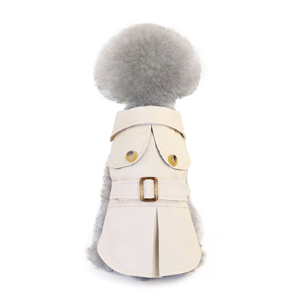Cappotto leggero elegante per cani piccoli con bottoni e colletto