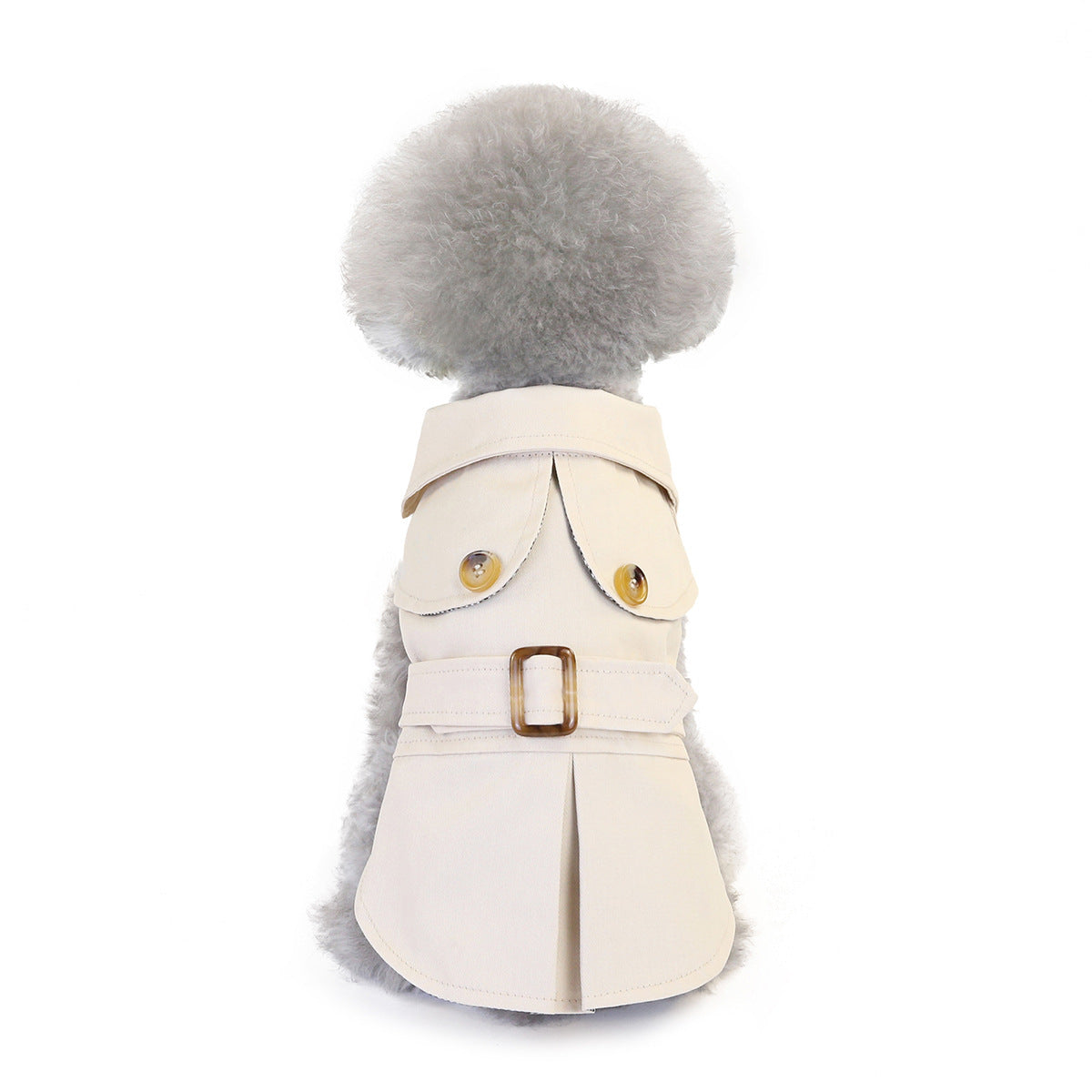 Cappotto leggero elegante per cani piccoli con bottoni e colletto