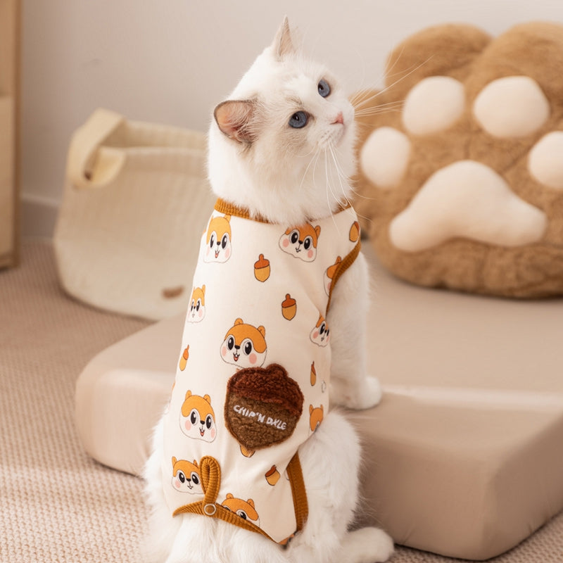 Tutina Chip per Cani con Scoiattolo - Pigiama Smanicato