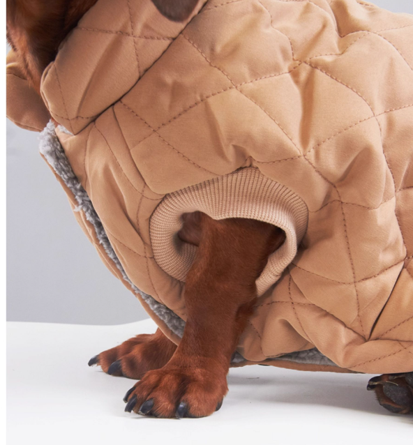 Sweet Dachshund Coat Quilted Diamond Padded Fleece