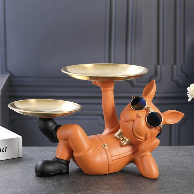 Statua Bulldog Svuotatasche Decorativo – Portachiavi e Portamonete per Ingresso | DogModa