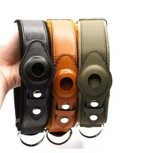 Collare in Pelle con Alloggio Apple AirTag per Cani e Gatti by Dog Moda