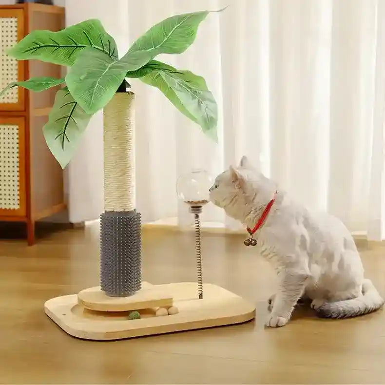 猫用遊び場 スクラッチポール ボール おやつ 50cm