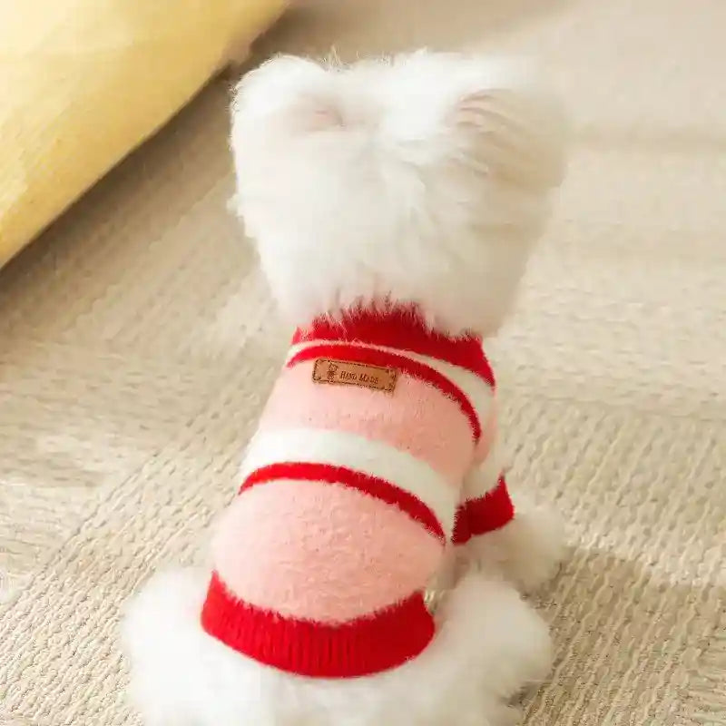 Cardigan Polo a Righe per Cani - Stile College Hand Made by Dog Moda