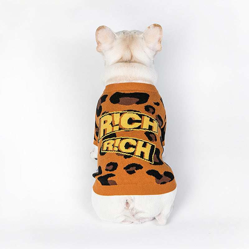 "Rich" Dog Sweater – Leopard Style &amp; Wool Comfort