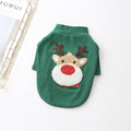 クリスマス犬用トナカイセーター - 赤と緑のコットンスウェットシャツ