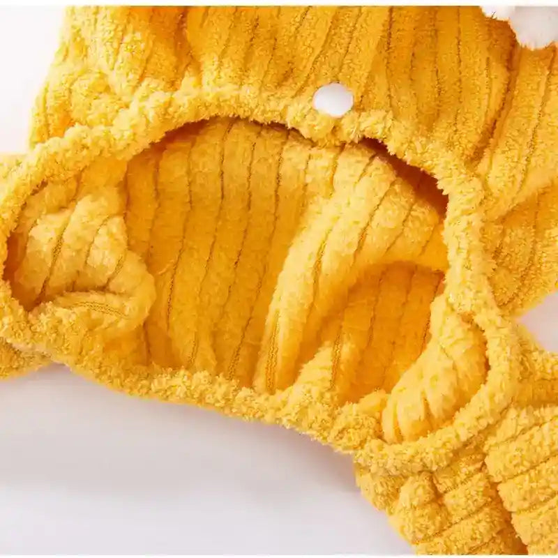 イージリーサティスファイド 犬猫用ジャンプスーツ - イエローリブ トレンディ