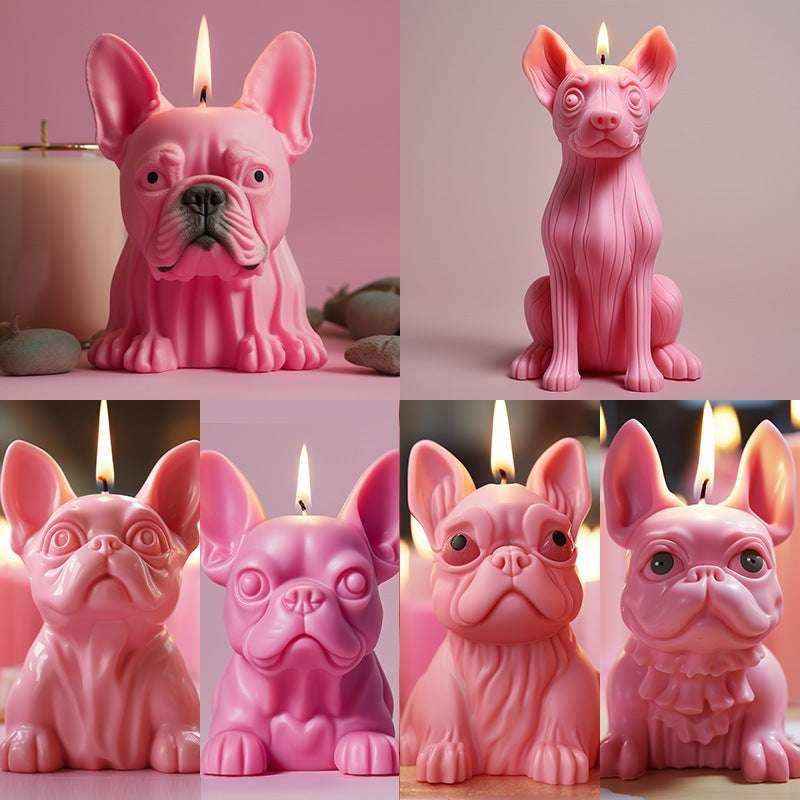 Candela Bulldog Decorativa – Idea Regalo per Amanti dei Cani