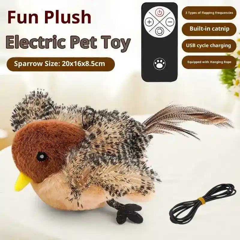 Uccellino Interattivo USB per Gatti - Suoni e Movimento by Dog Moda