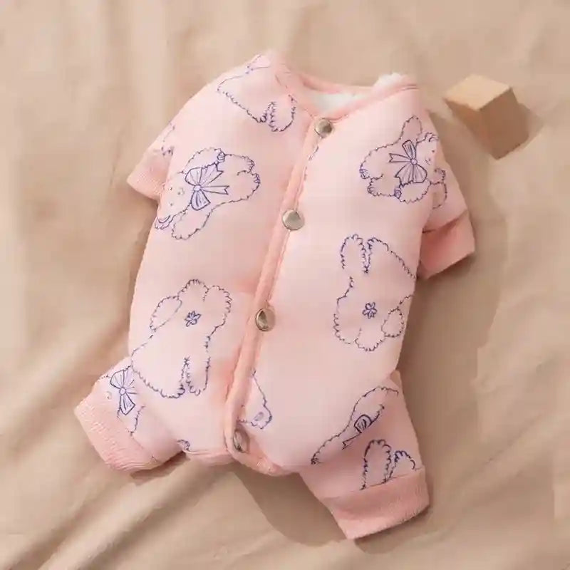 Mono acolchado ositos para perros - 4 patas invierno