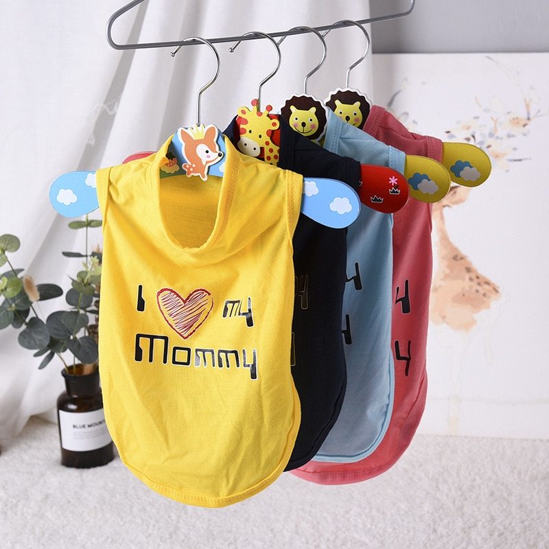 Ärmelloses Hundeshirt "Ich liebe meine Mama"