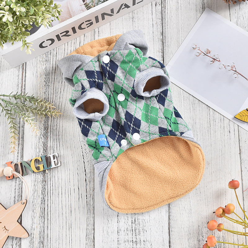 Dog Tux Coat with Hood - Warm Windproof Fleece