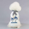 Hunde-T-Shirt „Honolulu“ aus Baumwolle mit Palmen- und Schal-Print