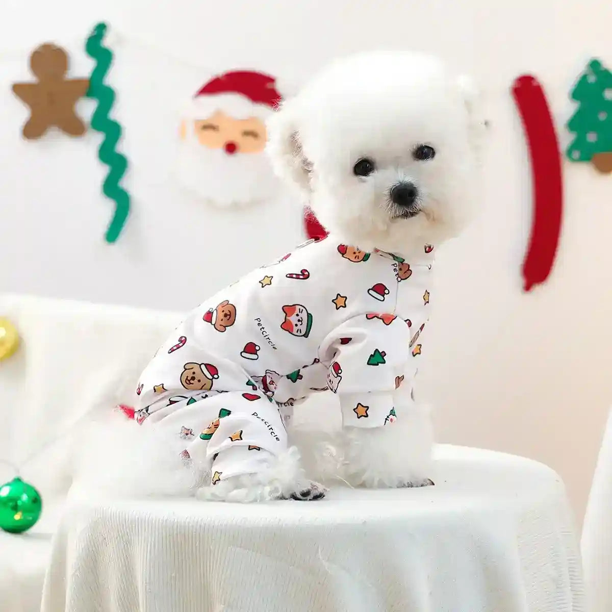 伸縮性4足犬用つなぎ - 冬用パジャマ