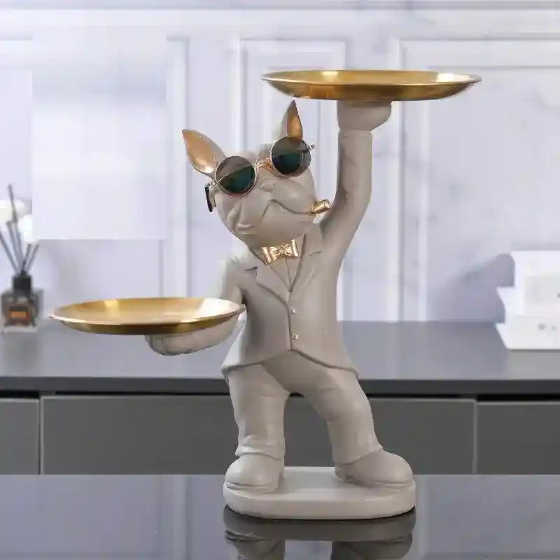 Statua Bulldog Svuotatasche Decorativo – Portachiavi e Portamonete per Ingresso | DogModa by Dog Moda