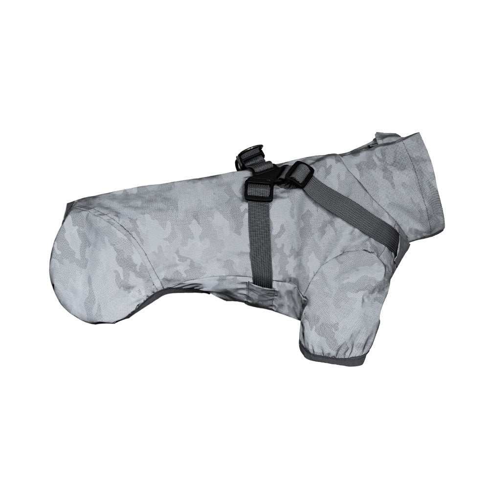 Hunderegenmantel mit Geschirr | Reflektierende Regenjacke