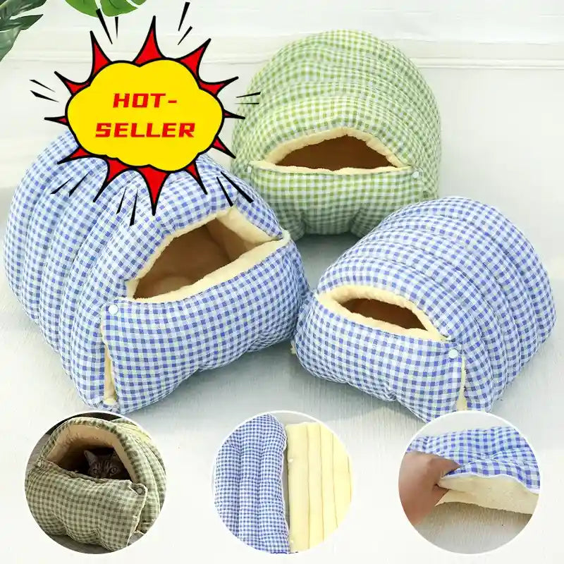 猫と小型犬用セミクローズドトンネルベッド