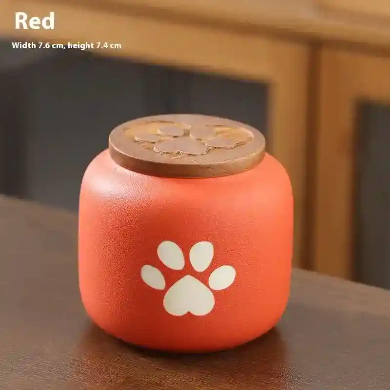 Urna Ceneraria per Cani e Gatti in Ceramica con Zampa by null