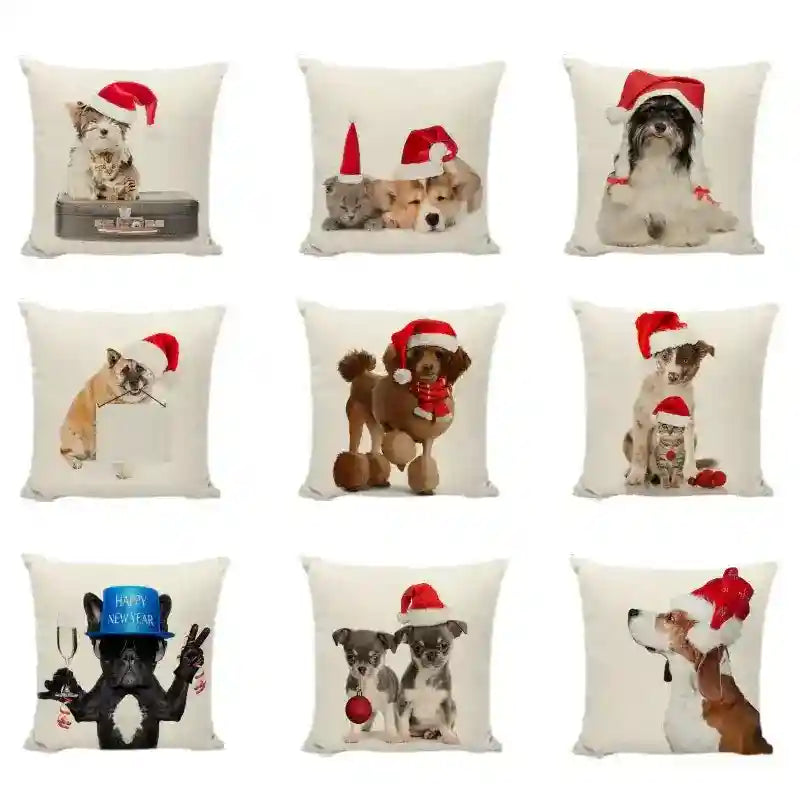 Fodera Cuscino Natalizia con Razze di Cani by Dog Moda