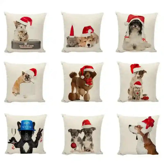 Fodera Cuscino Natalizia con Razze di Cani by Dog Moda