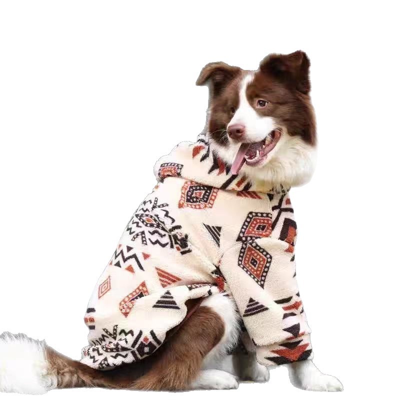 Sudadera para Perros con Capucha - Forro Polar Caliente Geométrico