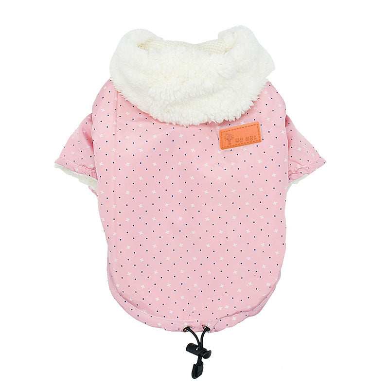 "Mumbai" Fleece Coat for Dogs with Hood and Drawstring