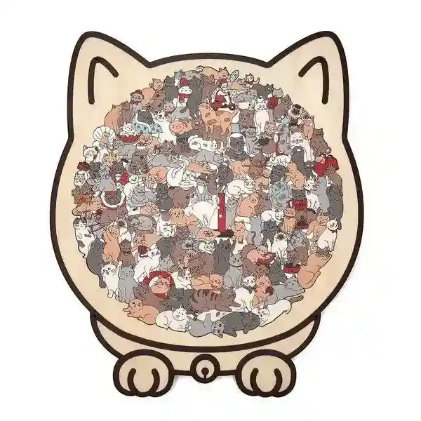 Puzzle in legno a forma di gatto Morandi 135 pezzi – Idea regalo originale per amanti dei gatti by null
