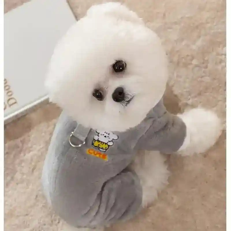 かわいいパイルの犬猫用ロンパース - 暖かいマルチーズベア