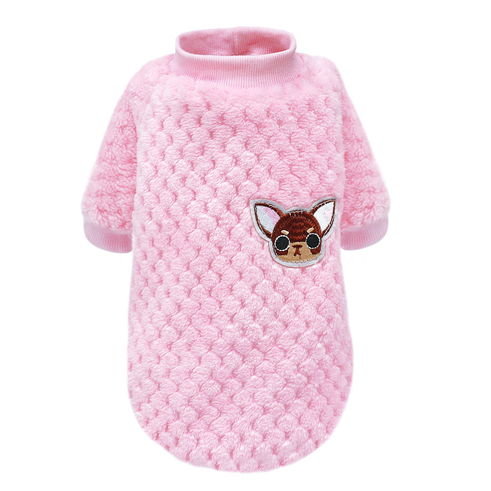 "Pie de Poule" Fleece Dog Sweater - Elegance and Warmth for Your Little Friends 