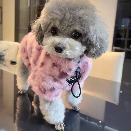 Cappotto Cane Pile Rosa Leopardato - Imbottito Caldo by Dog Moda