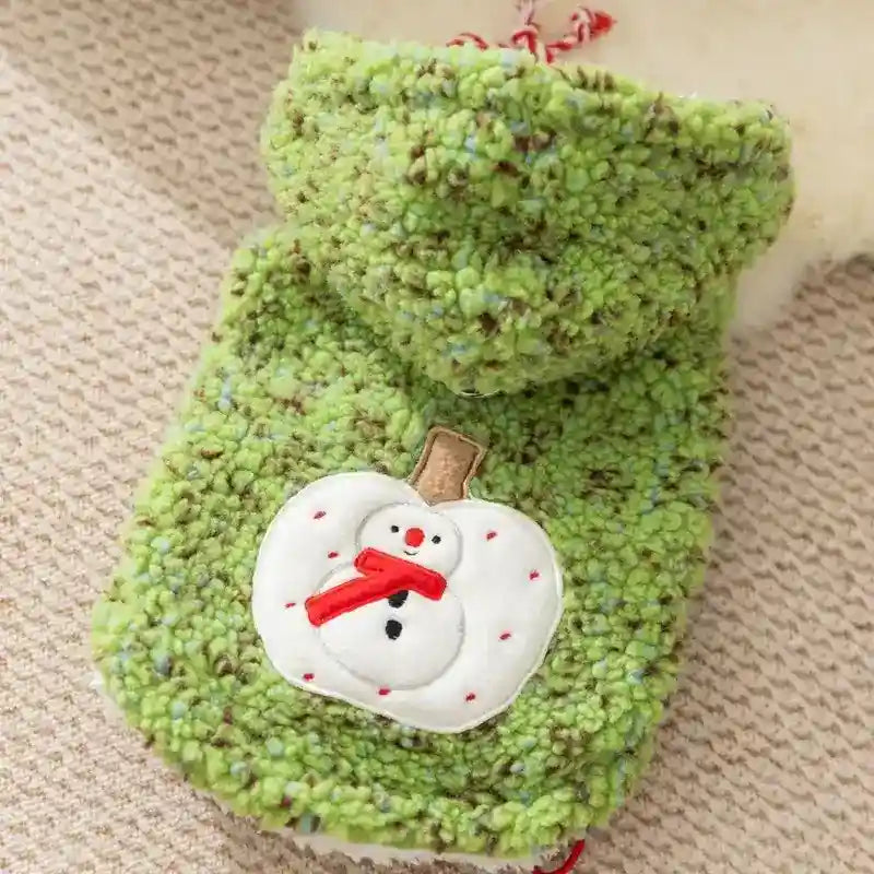 Cappotto Pile Cani con Pupazzo di Neve - Cappuccio Invernale by Dog Moda