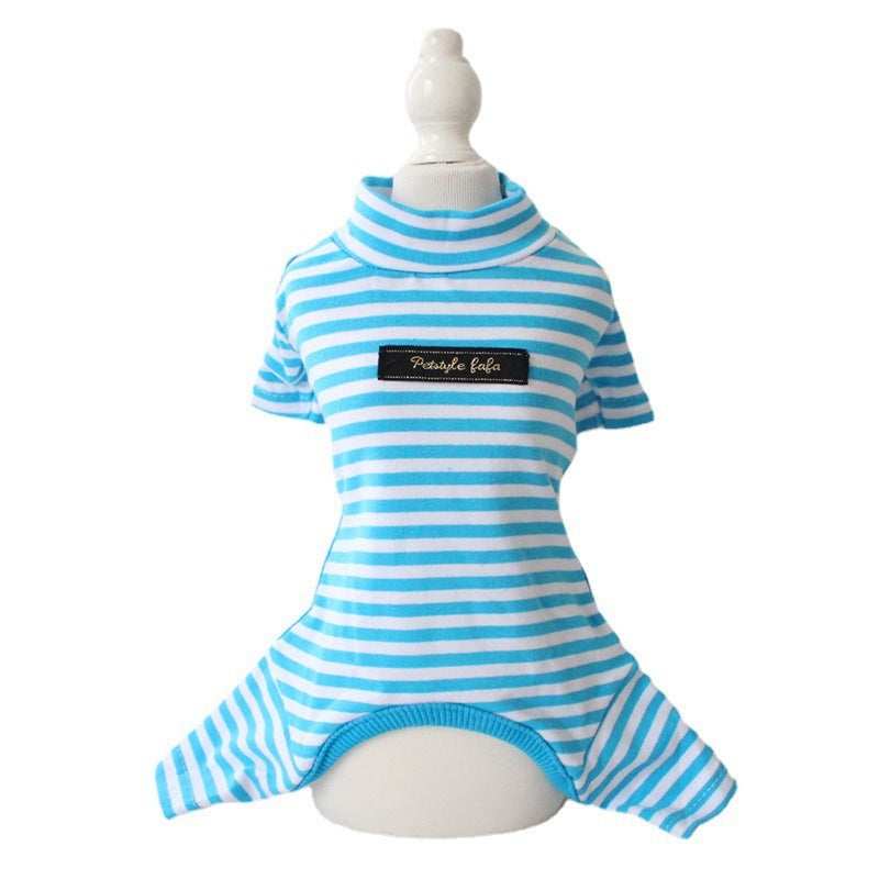 Gestreifter Hundepyjama „Four Paws“ – Weiche Baumwolle