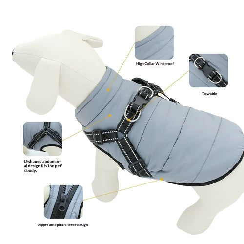 Cappotto per Cani Imbottito con Pettorina Integrata by Dog Moda