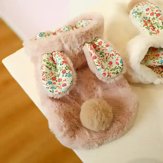 Cappotto Cani Bunny Pile Cappuccio Orecchie Coniglio by Dog Moda